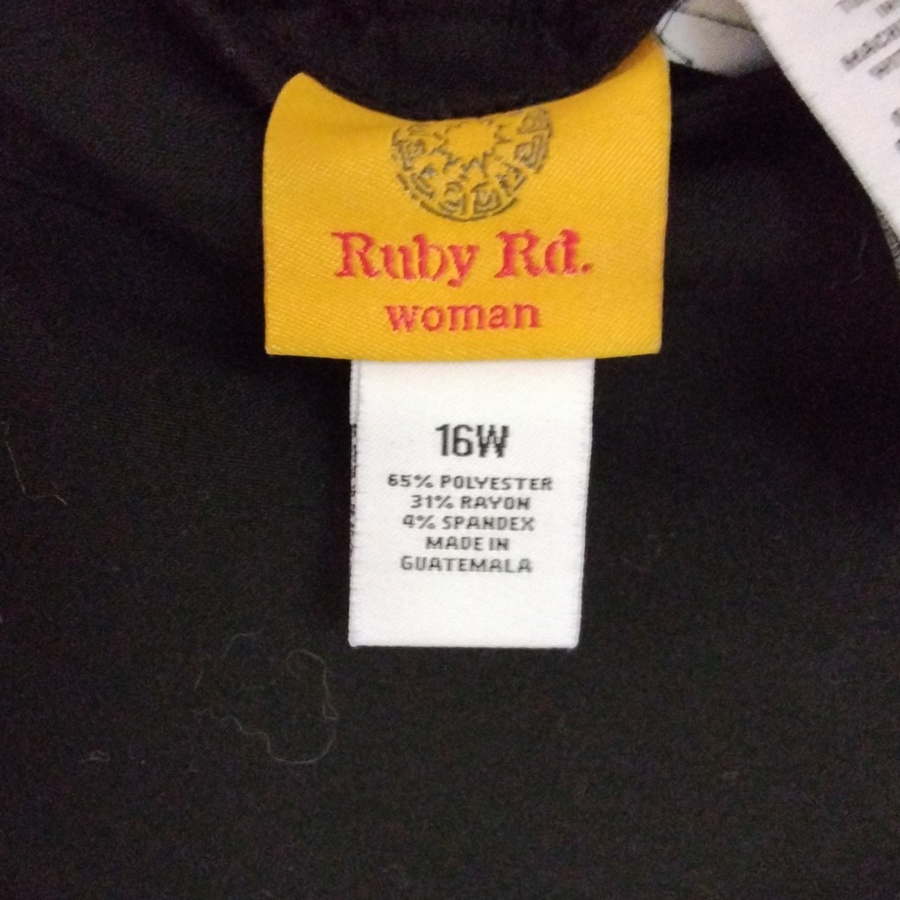 Ruby Rd. Women's Black Dress Pants Solid Polyester Rayon Spandex Plus 16W - Picture 2 of 4